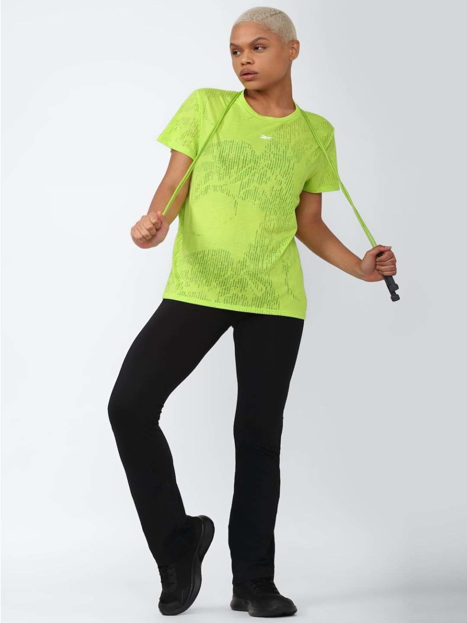 Reebok Green Printed T-Shirt