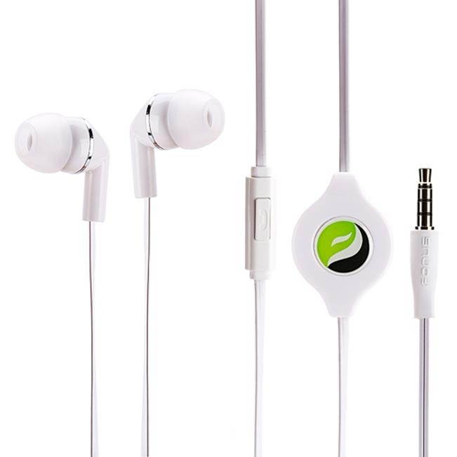 Premium Sound Retractable Headset Hands-free Earphones Mic for Samsung Galaxy Tab 4 NOOK 10.1 (SM-T530) 7.0 (SM-T230) E NOOK 9.6 (SM-T560) S2 NOOK 8.0 (SM-T710) S3 9.7 - ZTE Blade X MAX G1E