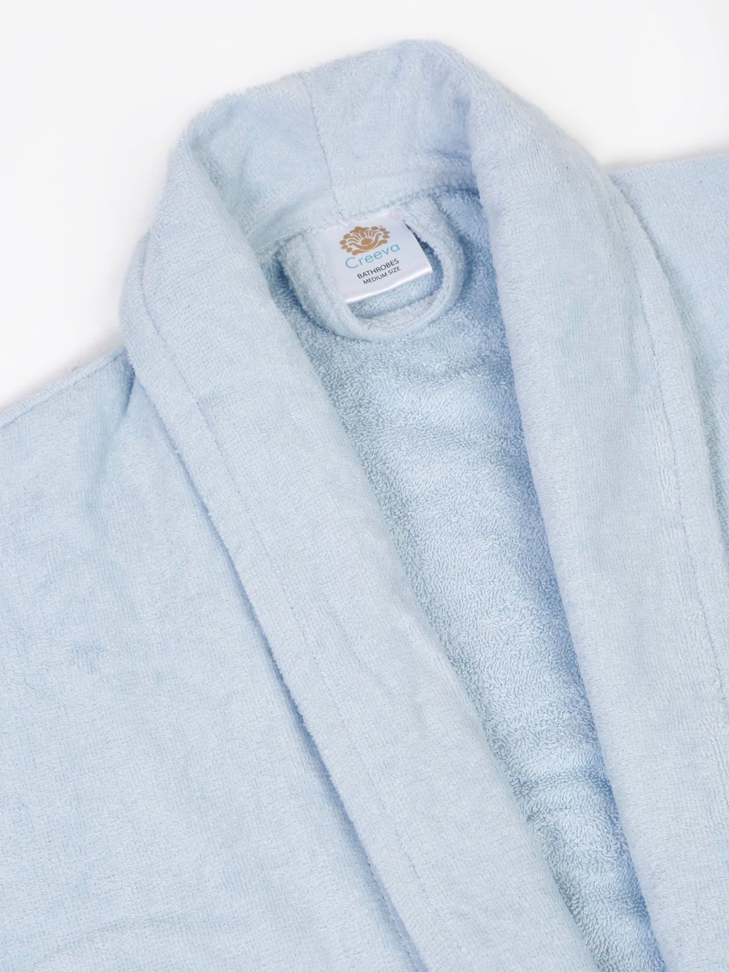 Creeva Everyday Red & Navy 225 GSM Micro Terry Bathrobe with Front Pocket & Kimono Collar