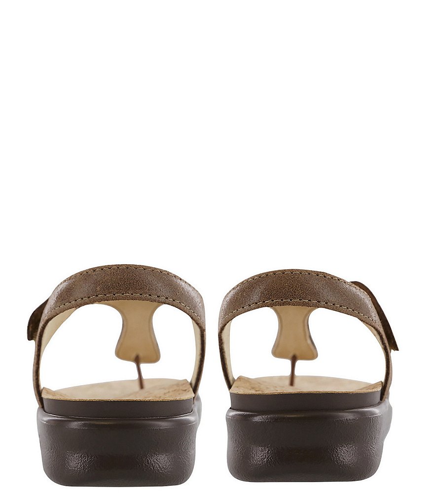 SAS Marina Leather Thong Wedge Sandals