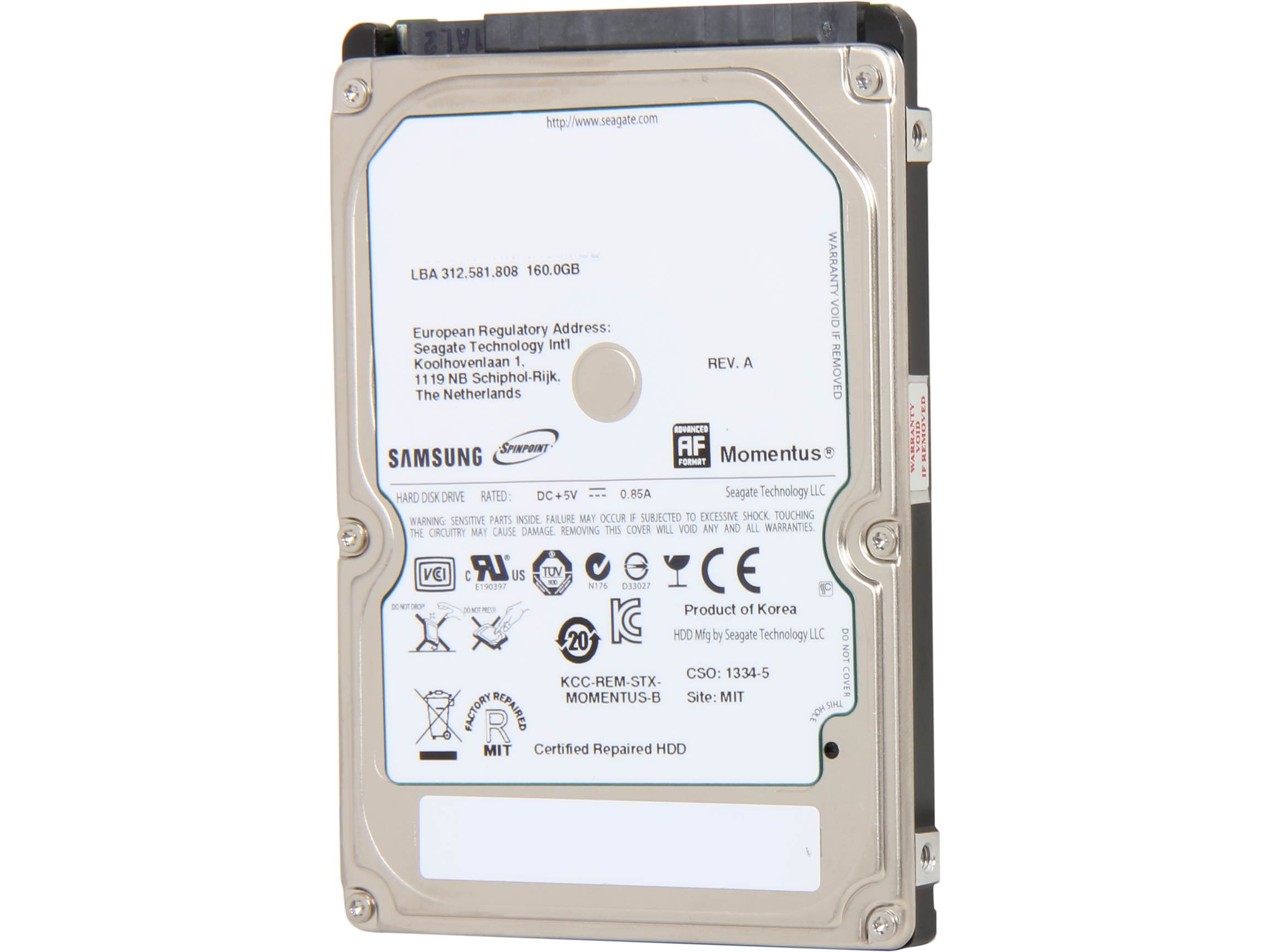 Seagate Momentus ST160LM003 160GB 5400 RPM 8MB Cache SATA 3.0Gb/s Internal Notebook Hard Drive