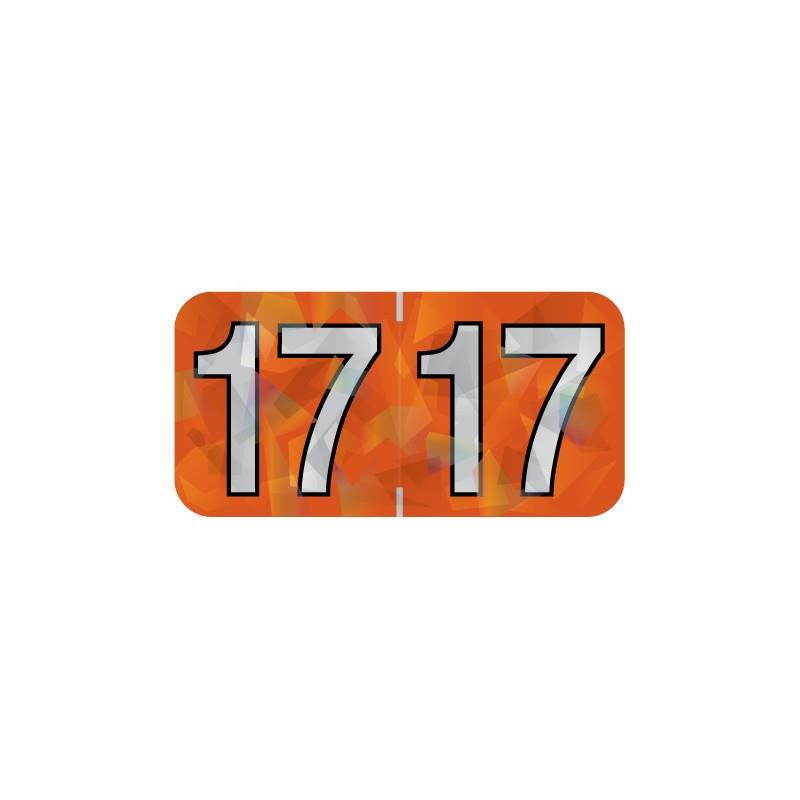 PMA Compatible "17" Yearband Labels, 1-1/2" X 3/4" - 500 per Roll