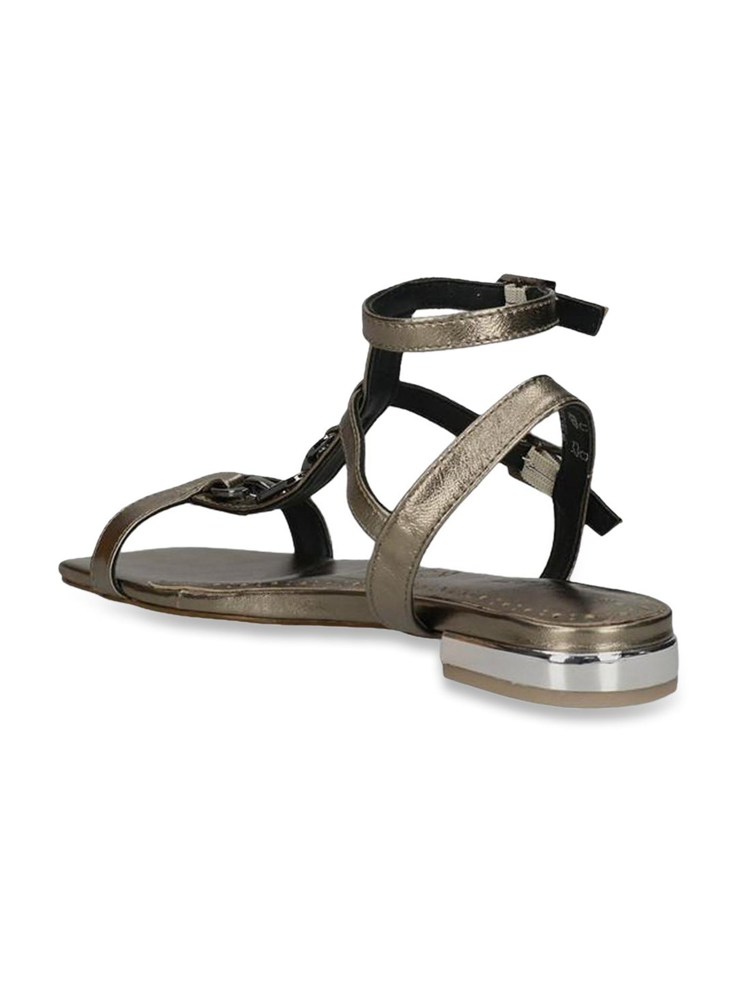 Bagatt Women's Glaze Metallic Ankle Strap Sandals