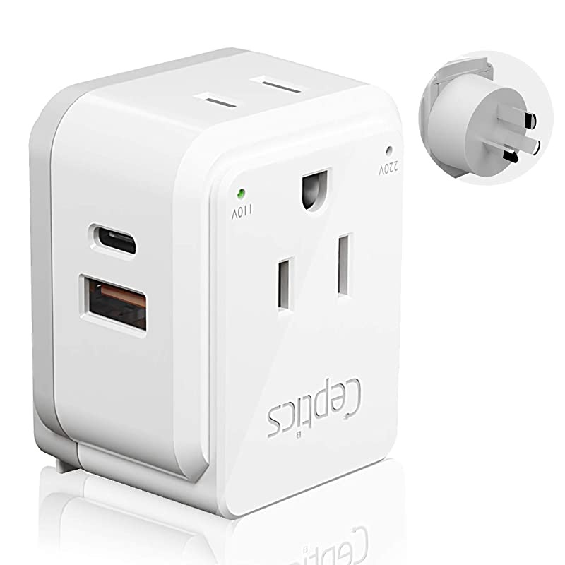 Australia China New Zealand Power Plug Adapter Travel Set by  Safe Fast Dual USB USBC 31A 2 USA Outlet Compact Powerful Use In Fiji Argentina Includes Type I Swadapt Attachments