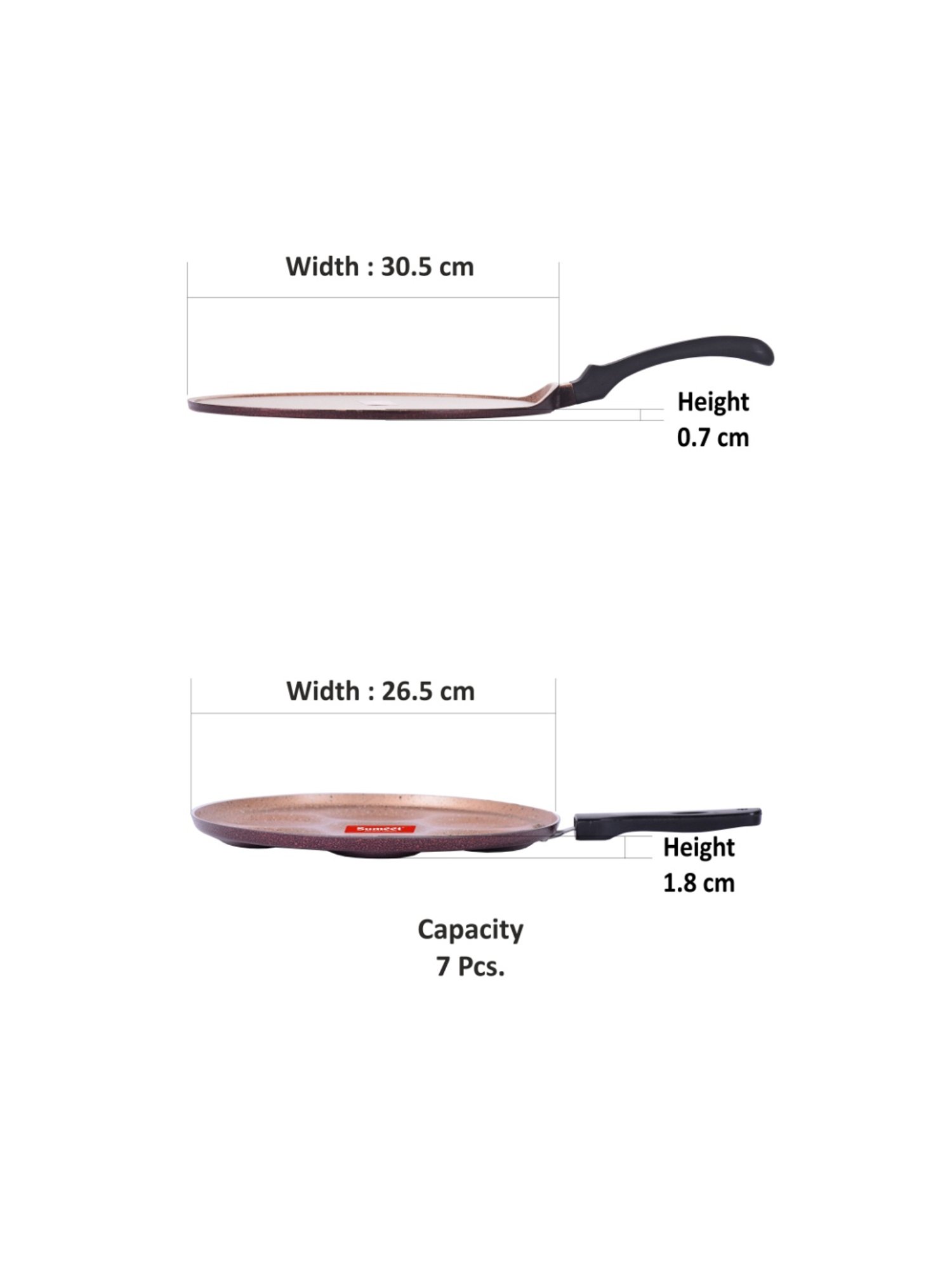 Sumeet Nonstick Granite Finish 2pc combo set (Dosa Tawa 30.5cm Dia + Multi Snack Maker-26.5cm Dia)