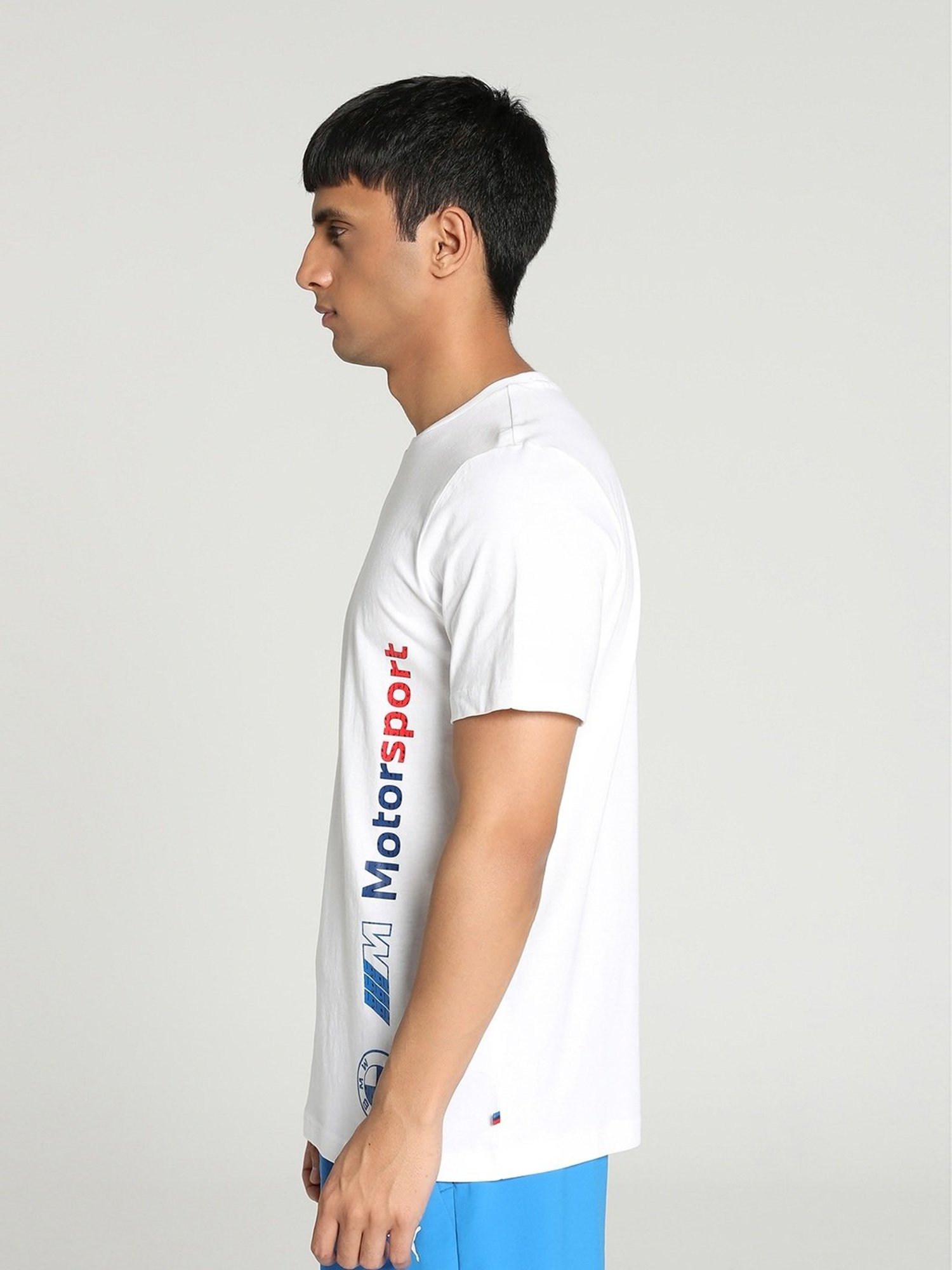 Puma BMW M Motorsport White Cotton Regular Fit Printed Sports T-Shirt