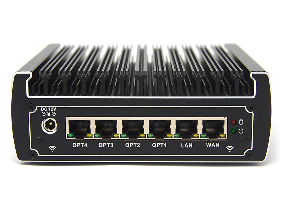Firewall Micro Appliance 4K Support Fanless Mini PC Firewall Network Security Server VPN Router 3855U 3865U AES-NI Support 6 LAN 8G RAM 128G SSD SSD+ 2.5" HDD DDR4 I7