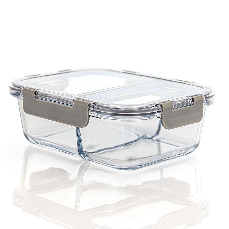 Weight Watchers 2 Section Glass Portion Control Lunch Container with Lid