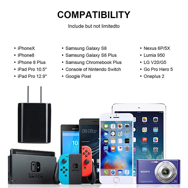 Charger Box  3PC USB Wall Plug 1A Charging Cubes OnePort Charging Block Power Adapter Compatible iPhone 11 Pro MaxSEXSX876S Samsung Galaxy A20A10eS20+S10S9+ LG G8 Moto Pixel 4a