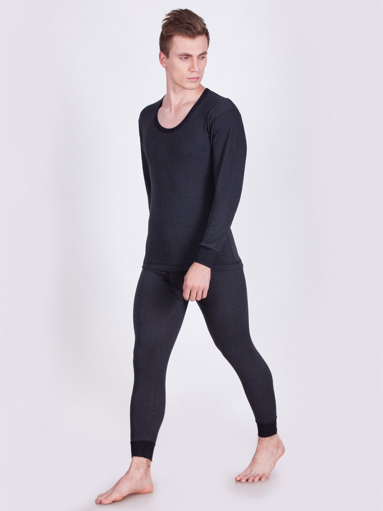 Dollar Black Regular Fit Thermal Bottom