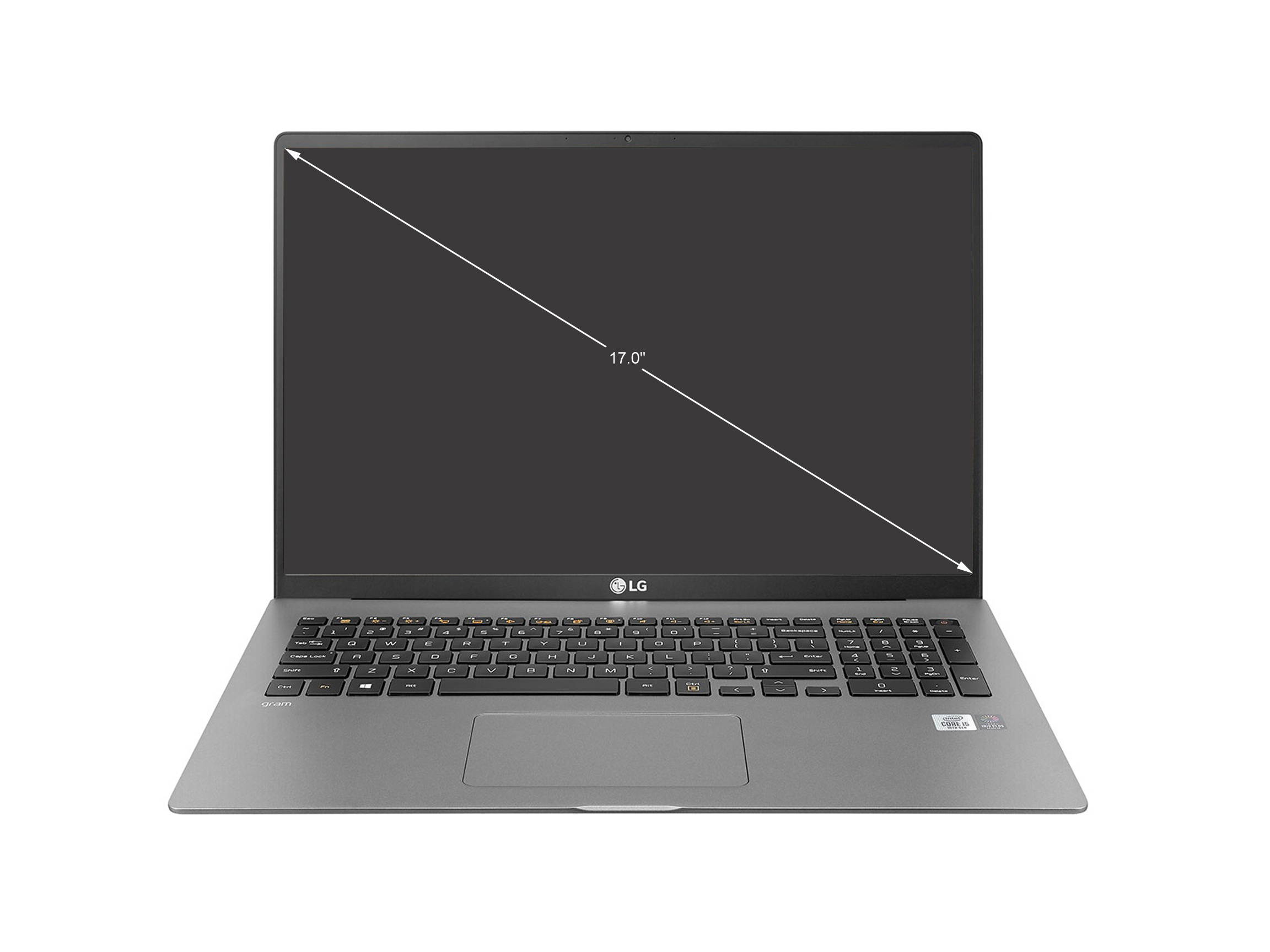 LG Gram Ultra-Slim Laptop 17Z95N-G.AAS8U1 Intel Core i7 11th Gen 1165G7 (2.80 GHz) 16 GB Memory 1 TB NVMe SSD Intel Iris Xe Graphics 17" IPS 2560 x 1600 Windows 10 Home 64-bit