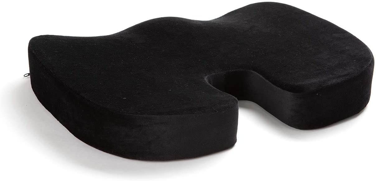 Mind Reader SEACUSH-BLK Pressure Relief for Lower Back, Arms, Non-Slip Orthopedic Ergonomically Cushion, Perfect for Office, Home, Car & More, Seat, Black