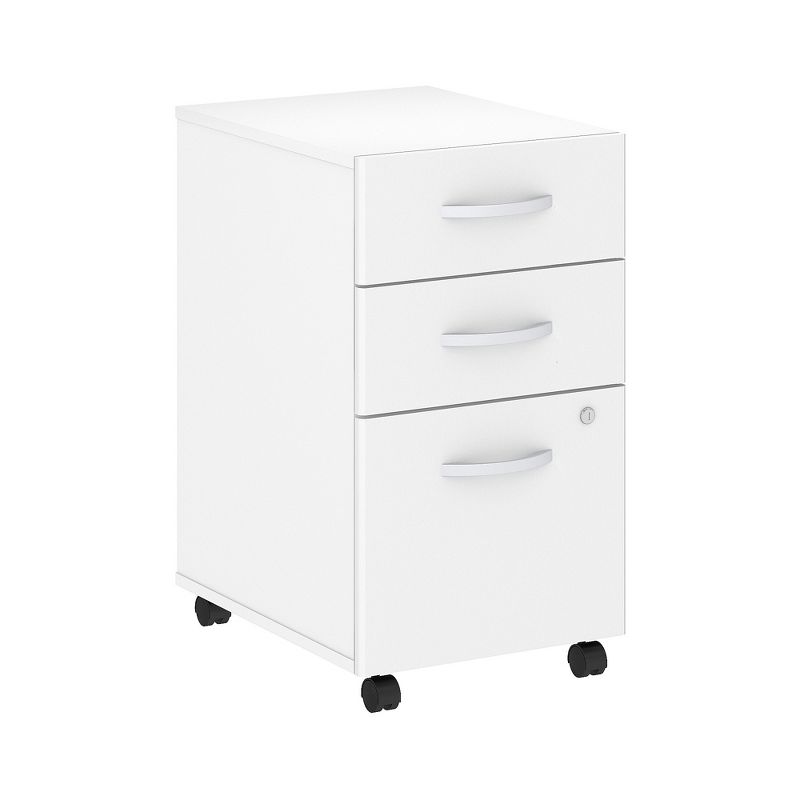 Bush Studio C White 16W 3 Drawer Mobile Pedestal - Assembled SCF216WHSU