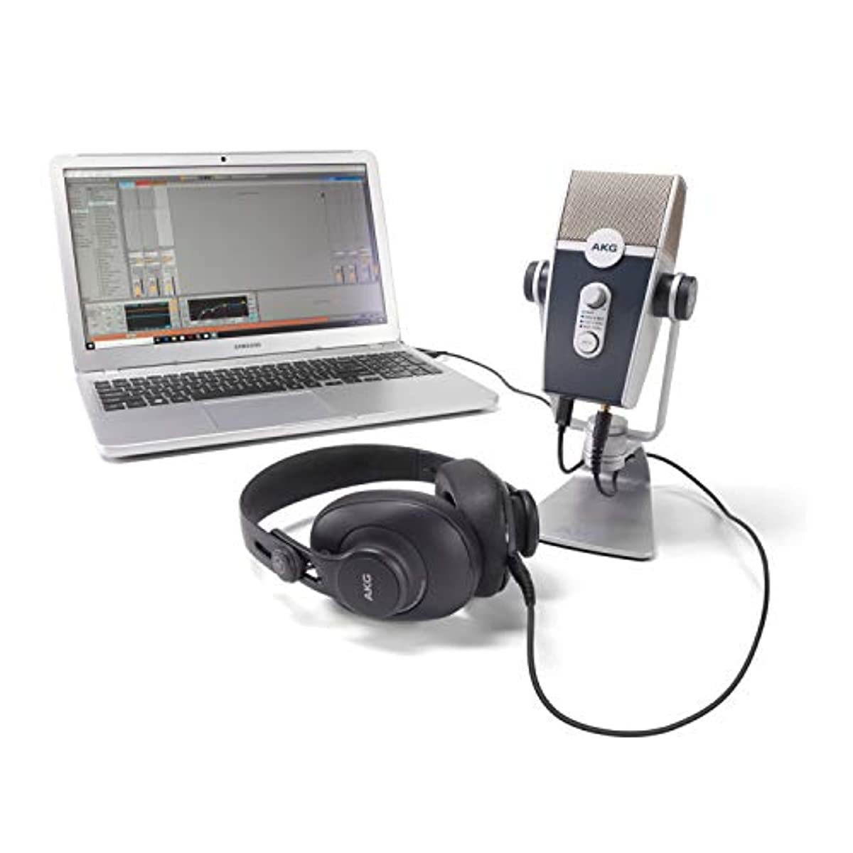 AKG Lyra USB Microphone and AKG K371 Headphones with Knox 3.0 4 Port USB Hub Bundle (2 Items)
