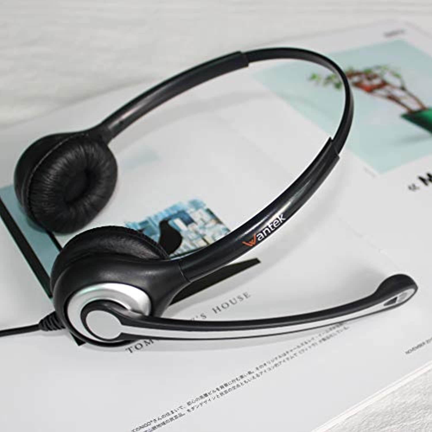 Cell Phone Headset with Microphone Noise Cancelling  and  Call Controls, 3.5mm Computer Headphones for iPhone Samsung PC Business Skype Softphone Call Center Office, Clear Chat, Ultra Comfort (C602M1)