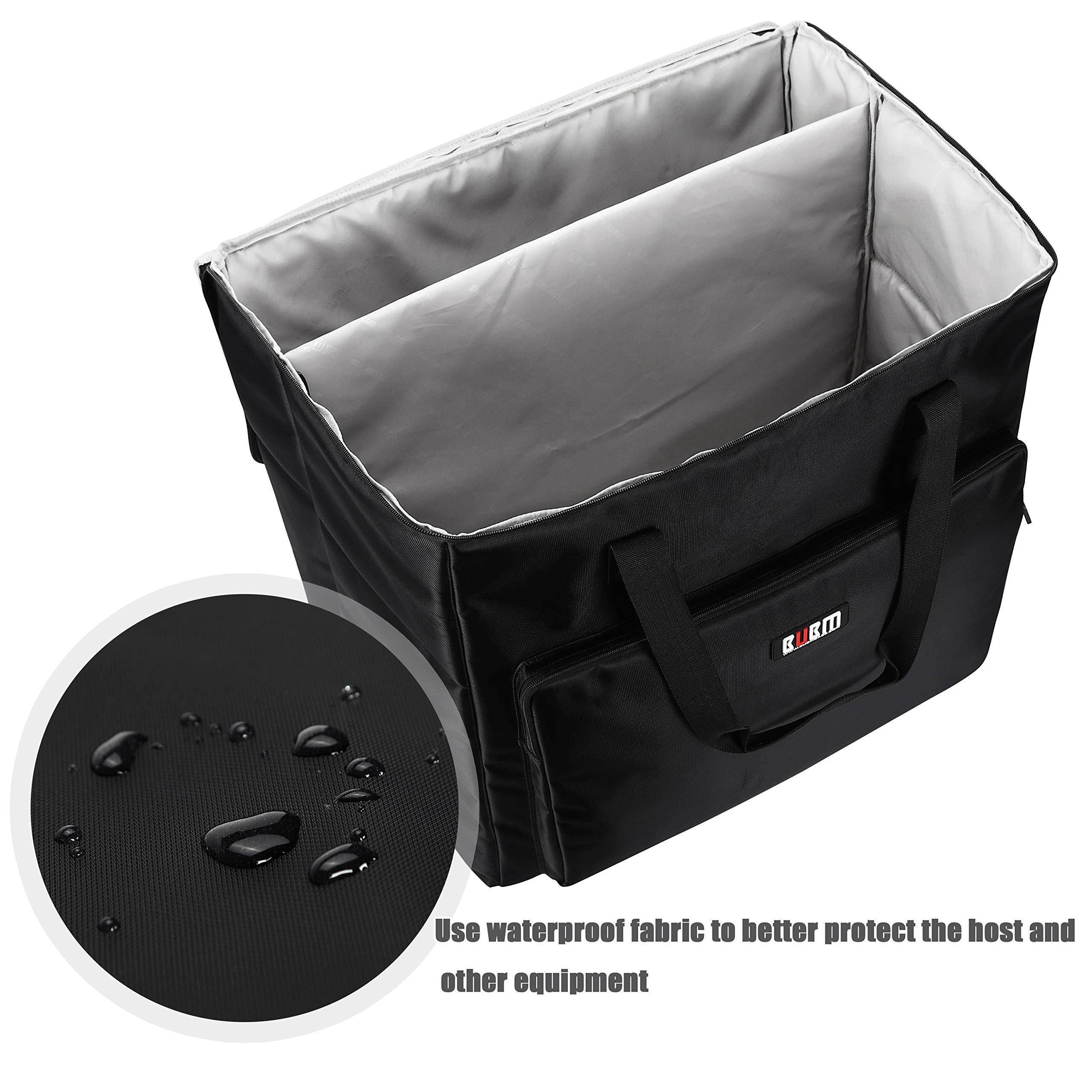 BUBM Desktop Gaming Computer PC Carrying Case Travel Storage Carrying Bag for Tower Case, Monitor(Up to 24 inch), Keyboard and Mouse-Black