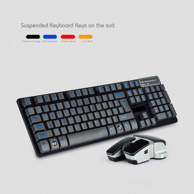 2.4GHz Slim Suspended Wireless Keyboard and Wireless Mouse Set Fashion Keyboard Mice Combo Xmas Gift