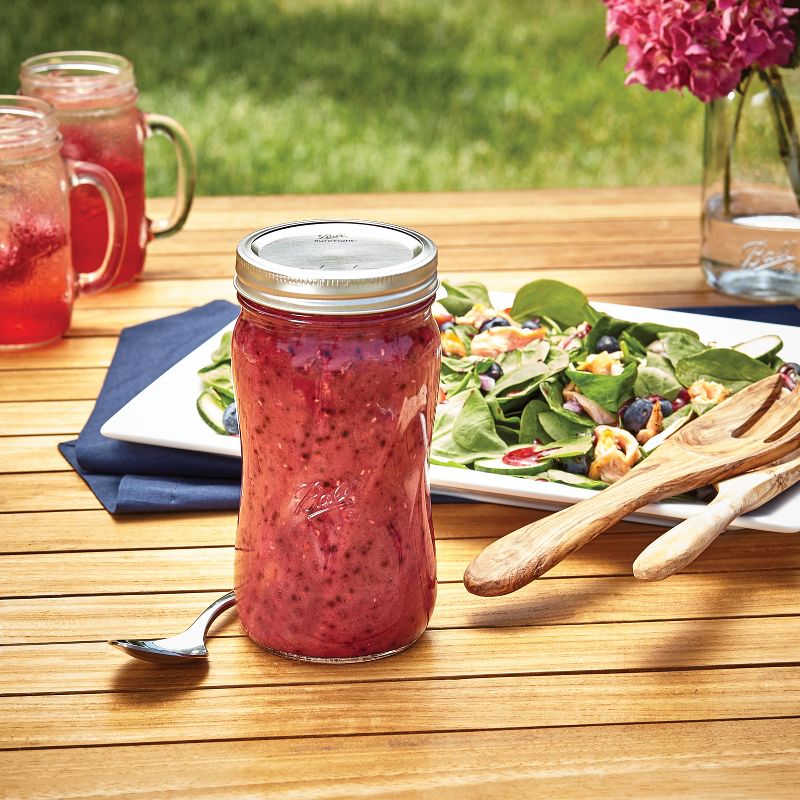 Ball 4ct Collection Elite Spiral Glass Mason Jar with Lid and Band - Regular Mouth