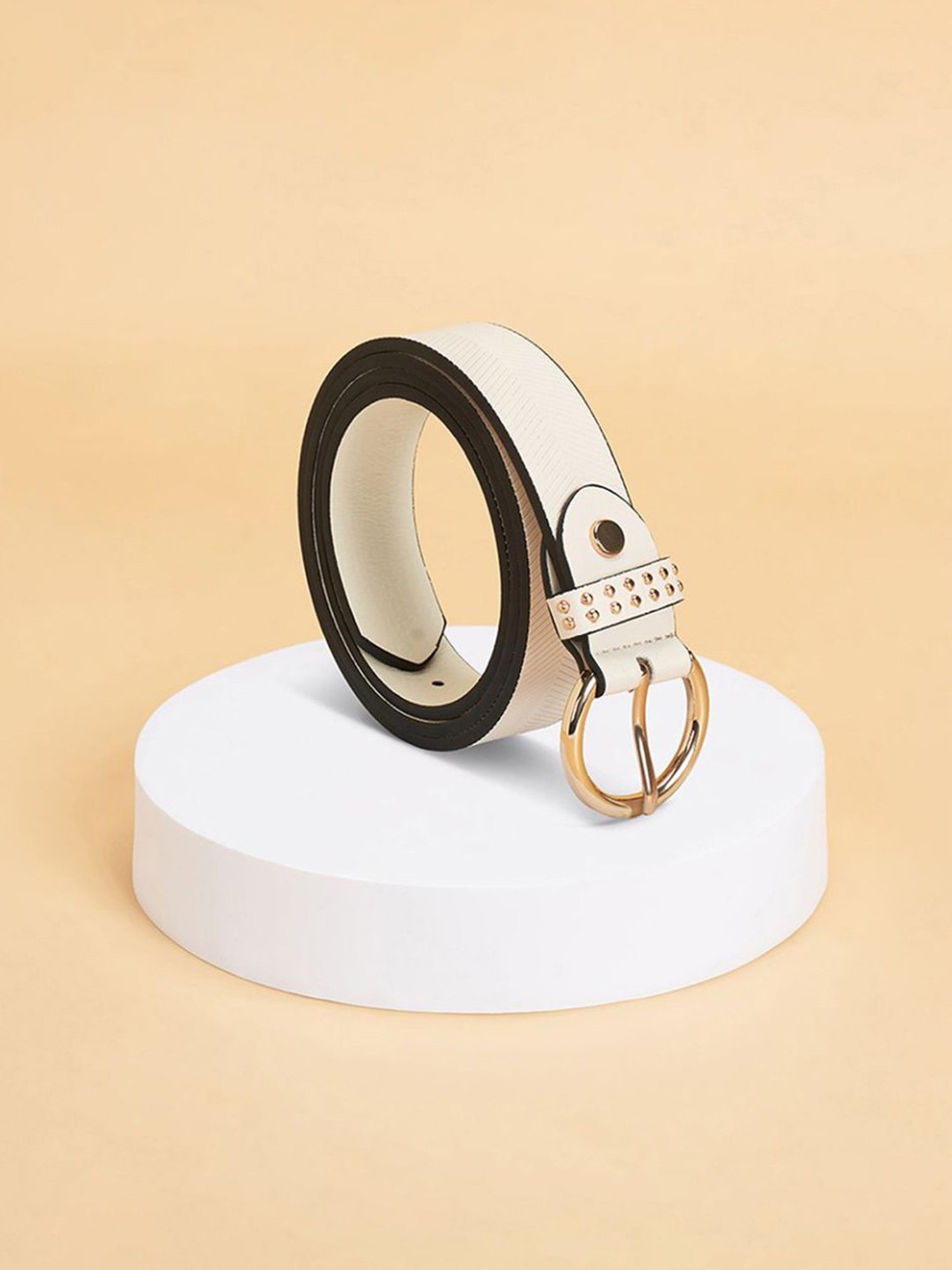 Forever Glam by Pantaloons White Narrow Belt for Women