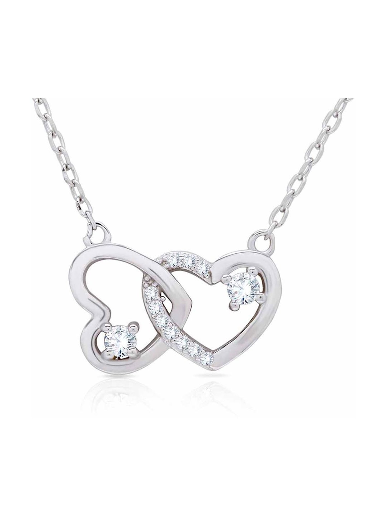 Anayra 92.5 Sterling Silver Heart Pendant with Chain for Women
