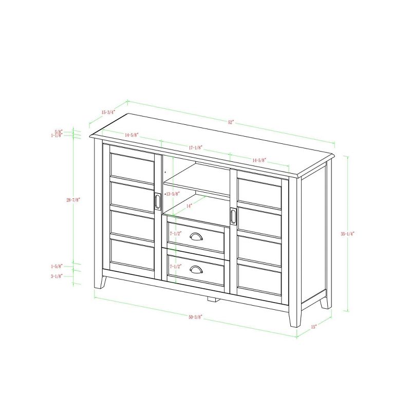 Rustic Chic Console TV Stand for TVs up to 58" White Wash  - Saracina Home