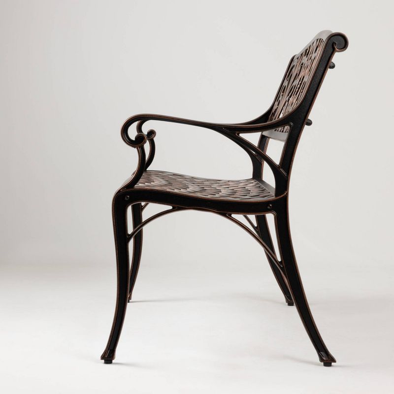 Decatur Aluminum Patio Bench - Antique Bronze - Balkene Home