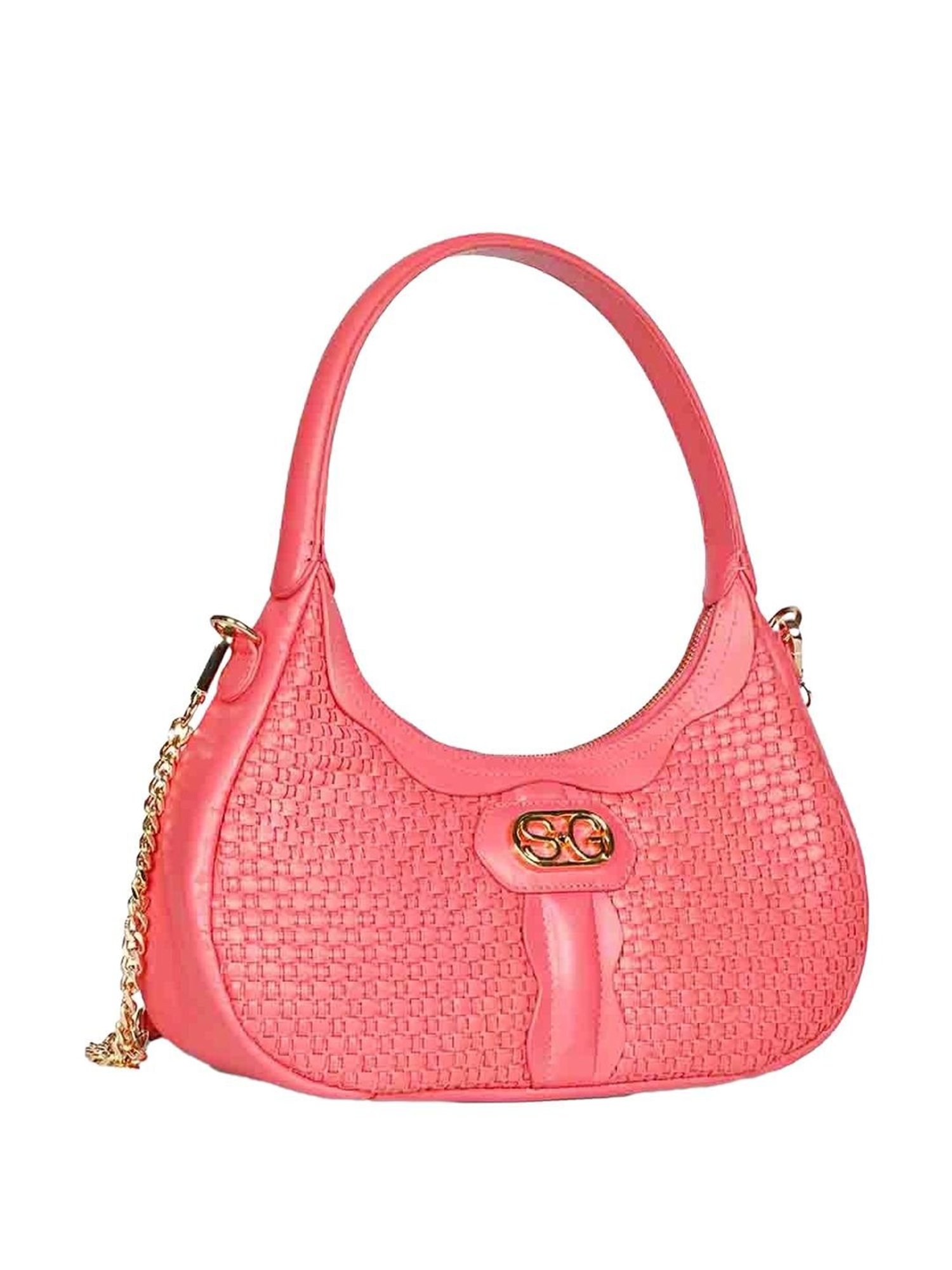 Saint G Pink Textured Medium Handbag