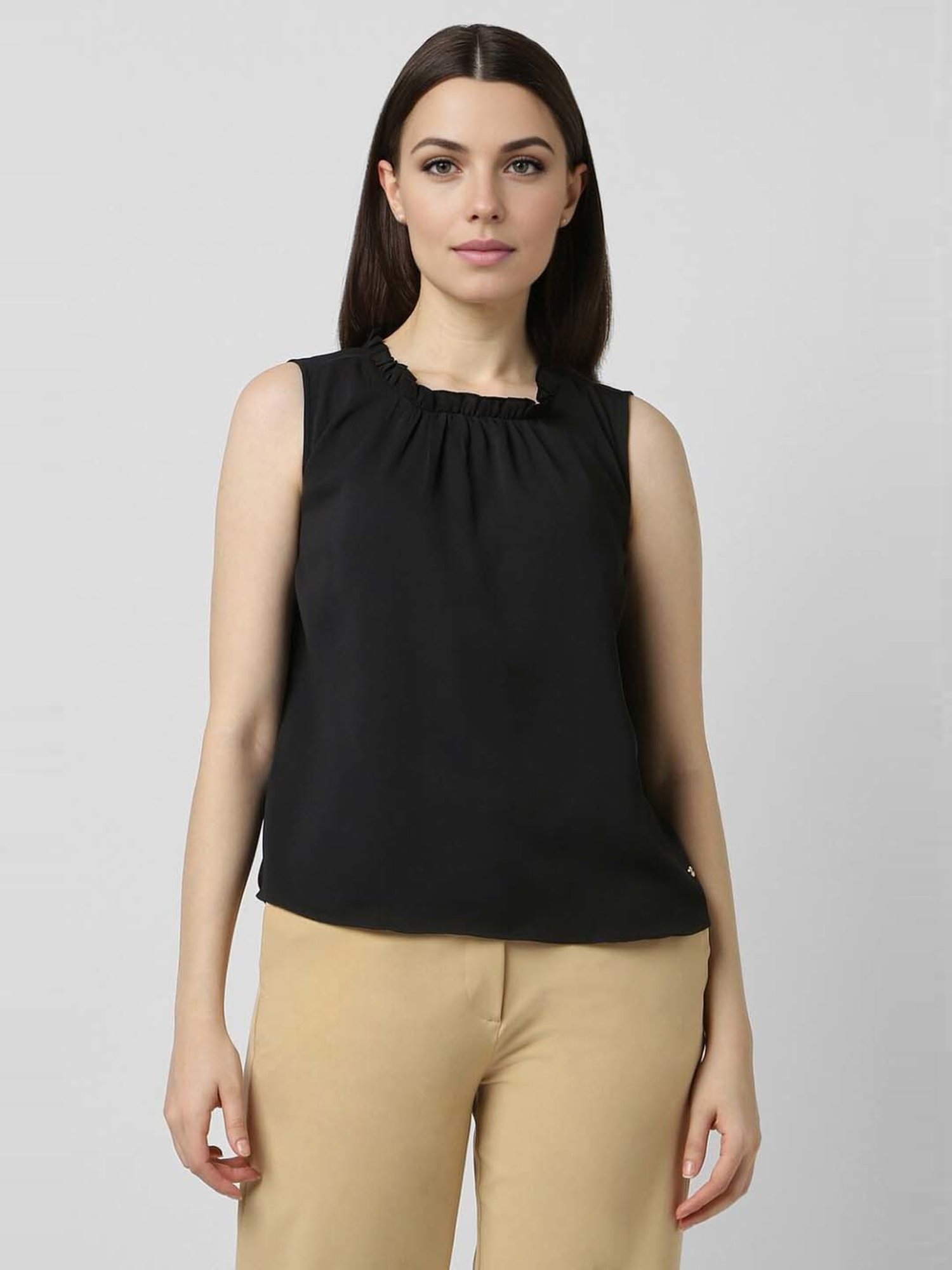 Van Heusen Black Regular Fit Top