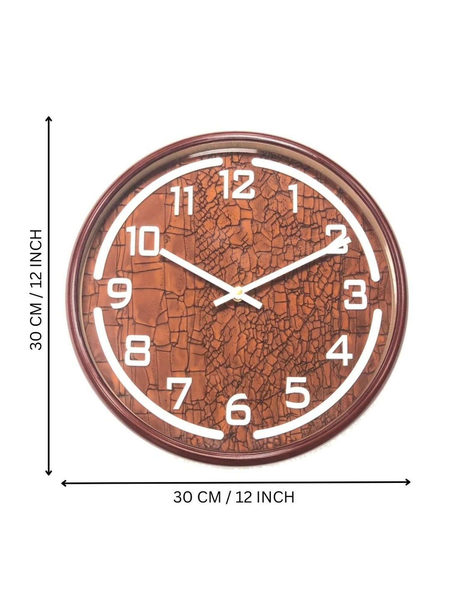 CHRONIKLE Round Rosewood Brown Plastic Wall Clock