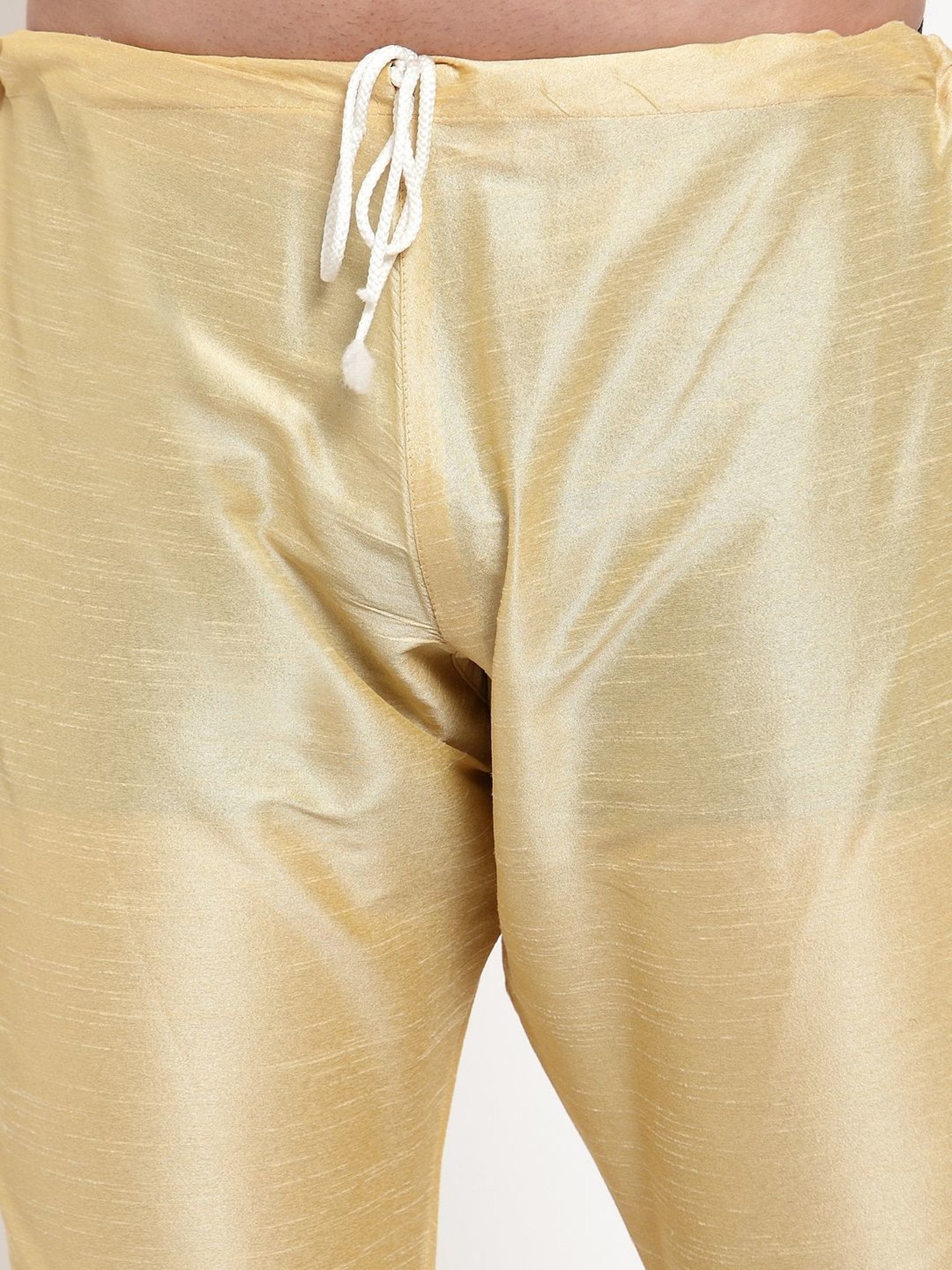 Benstoke Gold & Light Green Regular Fit Self Pattern Kurta Set With Jacket