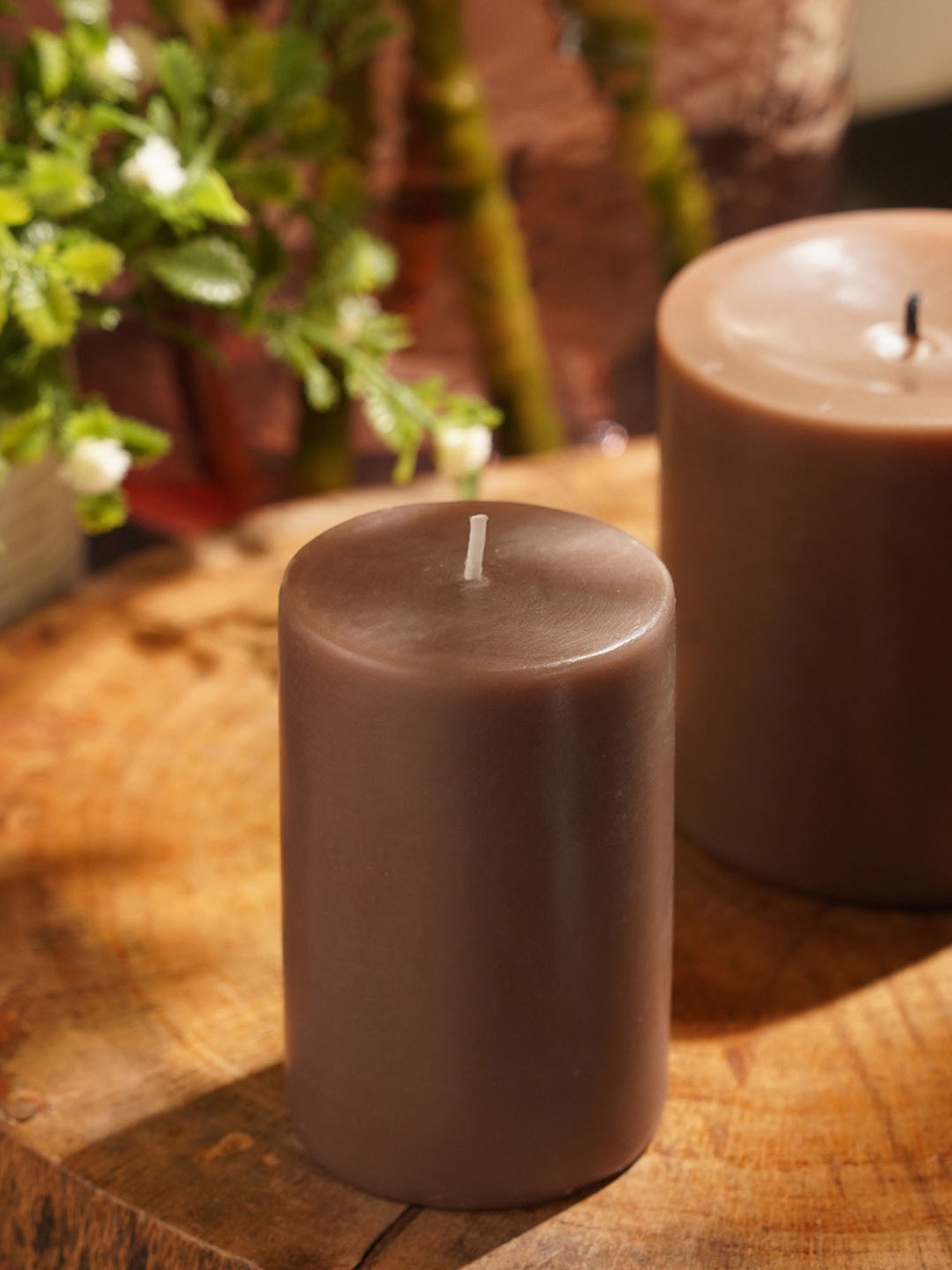 Pure Home and Living Brown Moments Of Eternity Pillar Candle