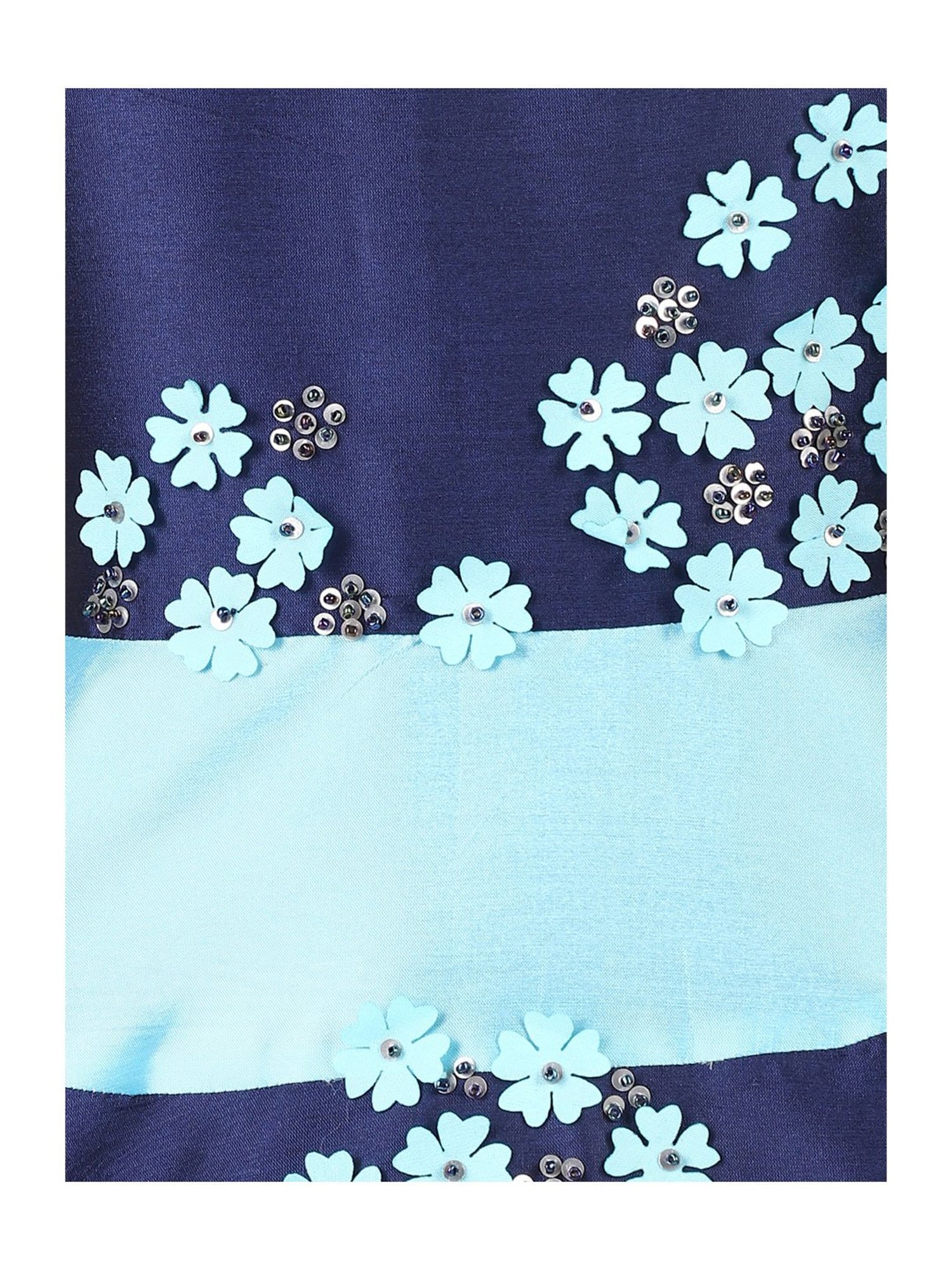 A Little Fable Kids Blue Embellished Dress