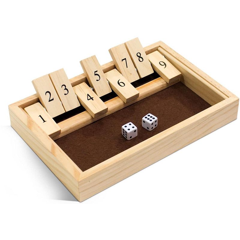 WE Games Wood Shut the Box Game - 9 Numbers, 10.5 inches