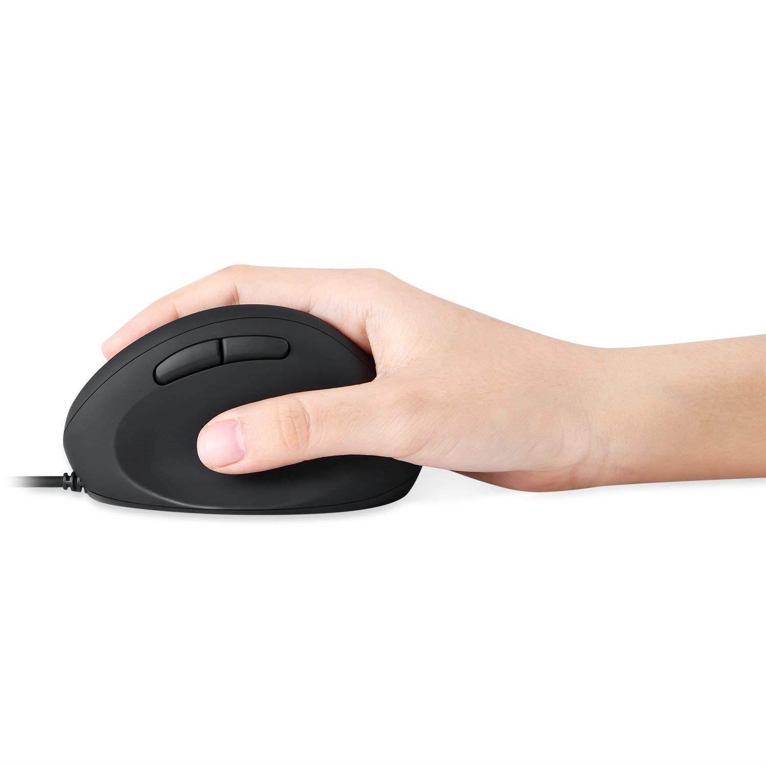 Perixx PERIMICE-519 Wired Ergonomic Vertical Mouse - Portable Small Design - 105x67x58 mm - Right Handed