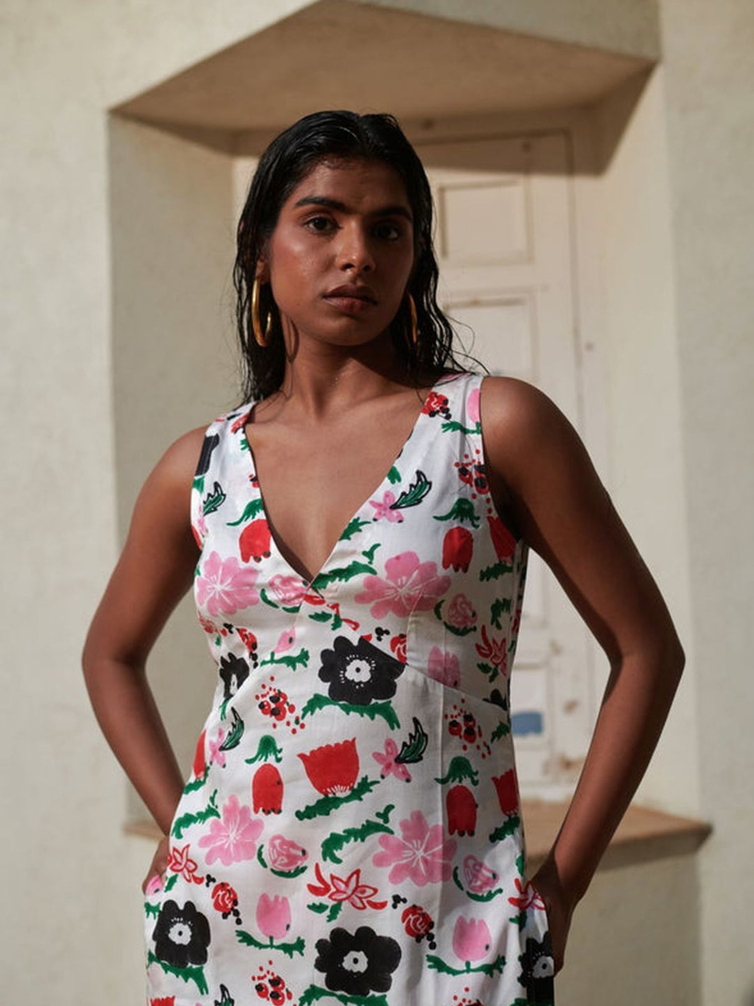 Khajoor Studio Multi-coloured Sundaze Jardin Spray Kurta & Pant Co-ord Set