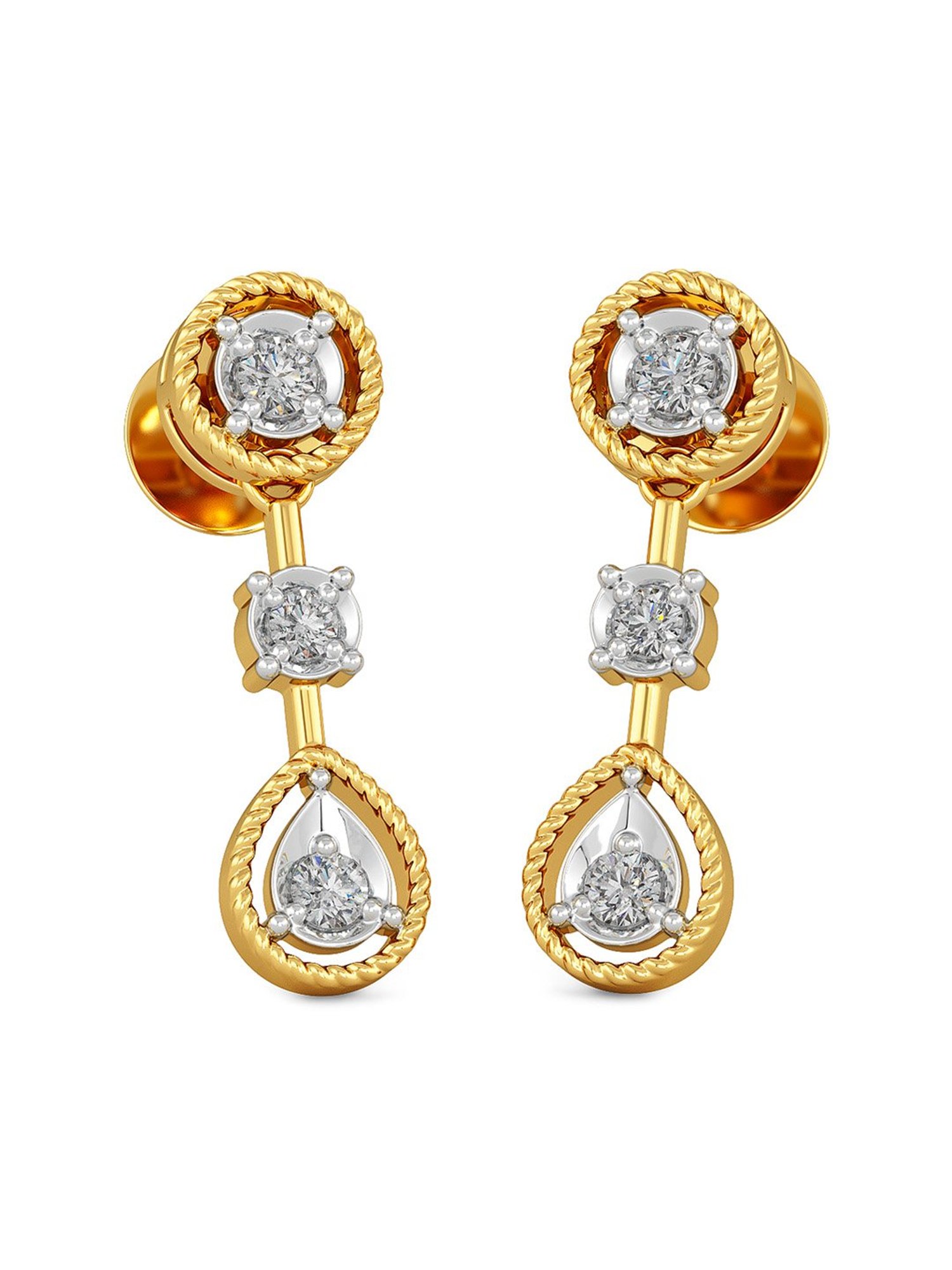 P.C. Chandra Jewellers 18 kt Gold & Diamond Earrings