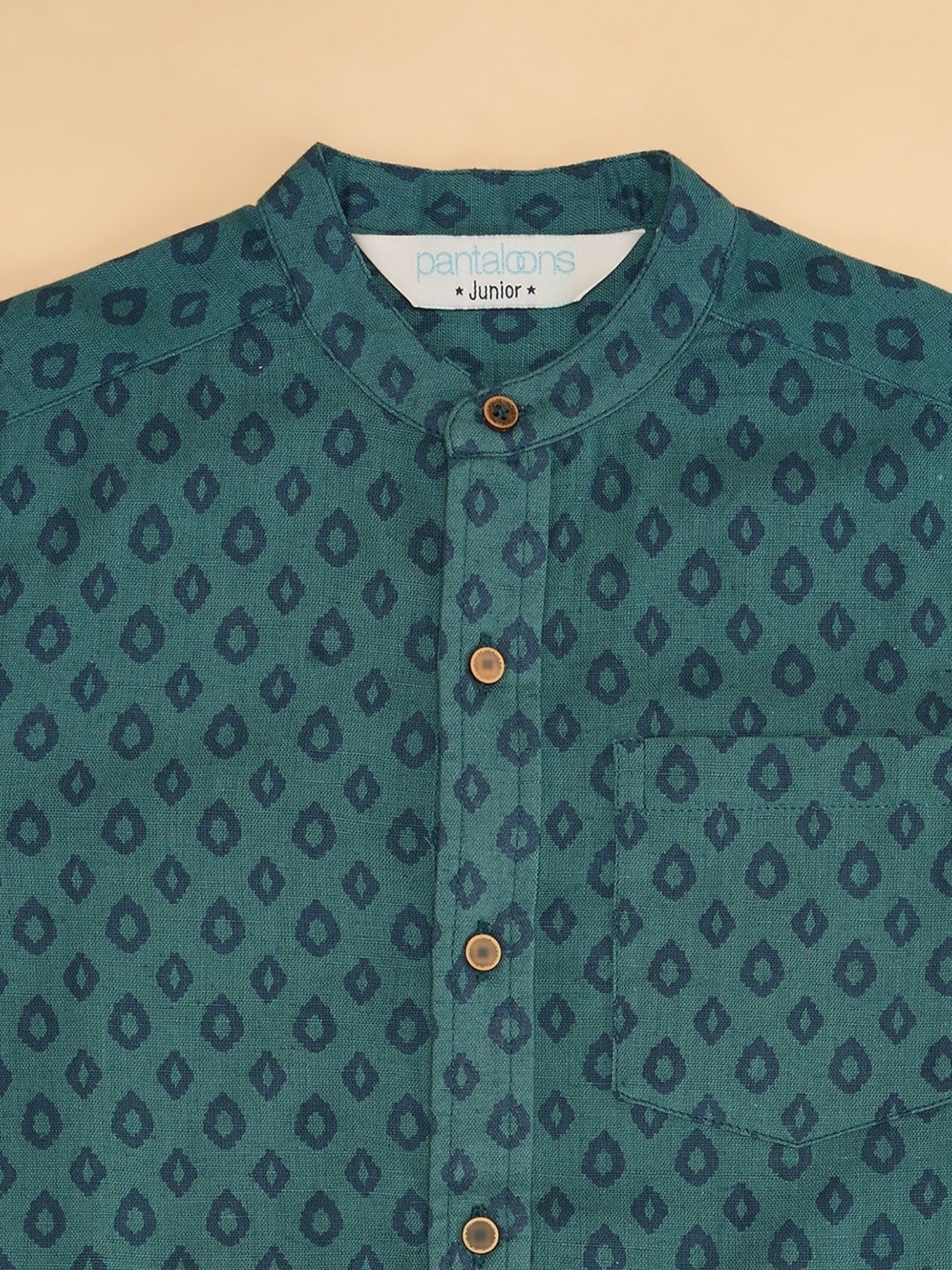 Indus Route by Pantaloons Boys Blue Print Shirt