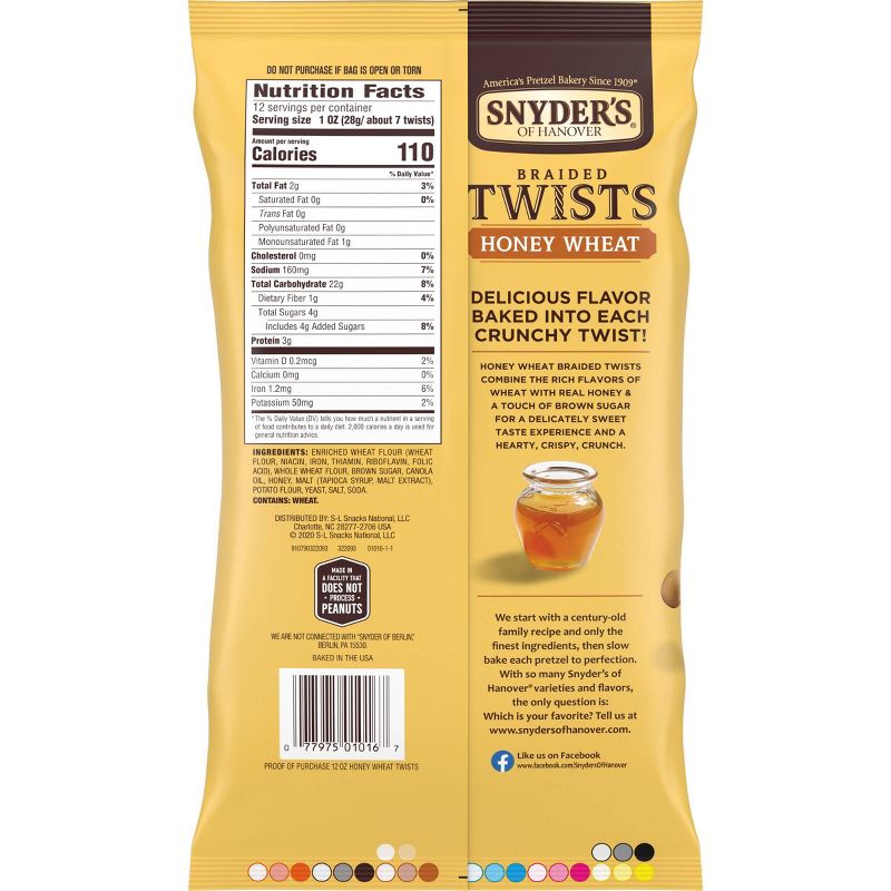 Snyder's Of Hanover Braided Twist Honey Wheat - 12oz