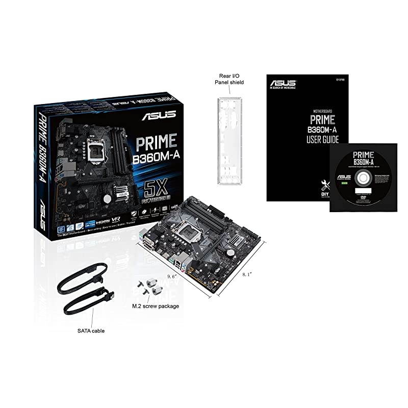 LGA1151 300 Series DDR4 HDMI DVI VGA M2 mATX Motherboard PRIME B360MA