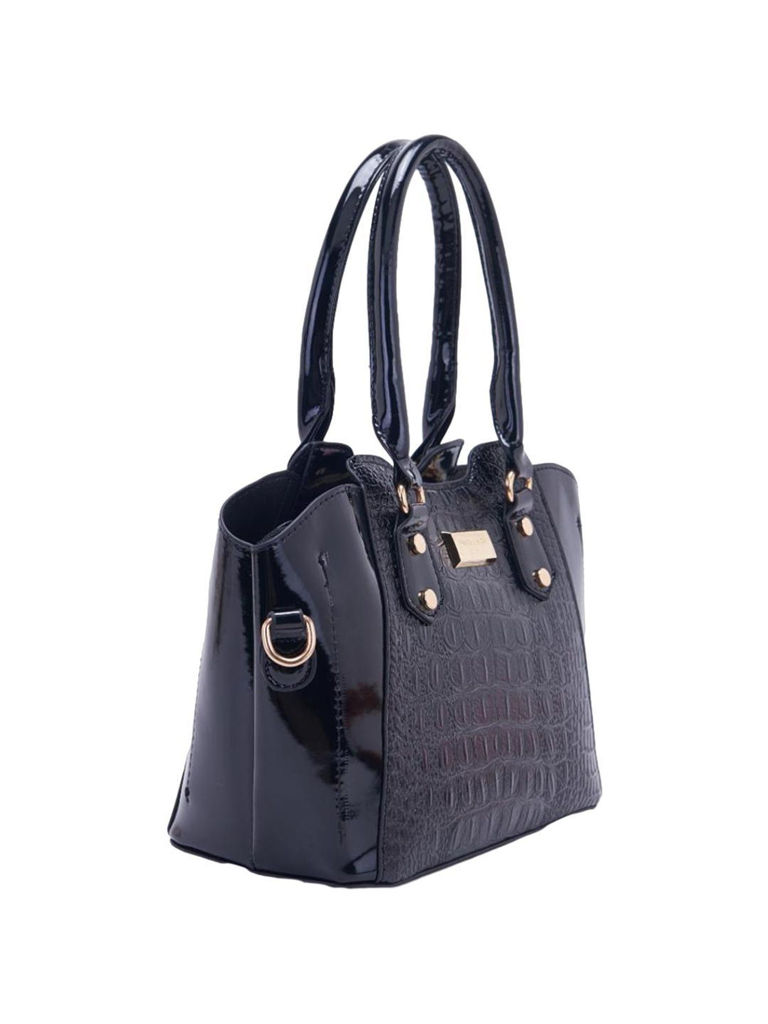 Pierre Cardin Black Textured Satchel Handbag
