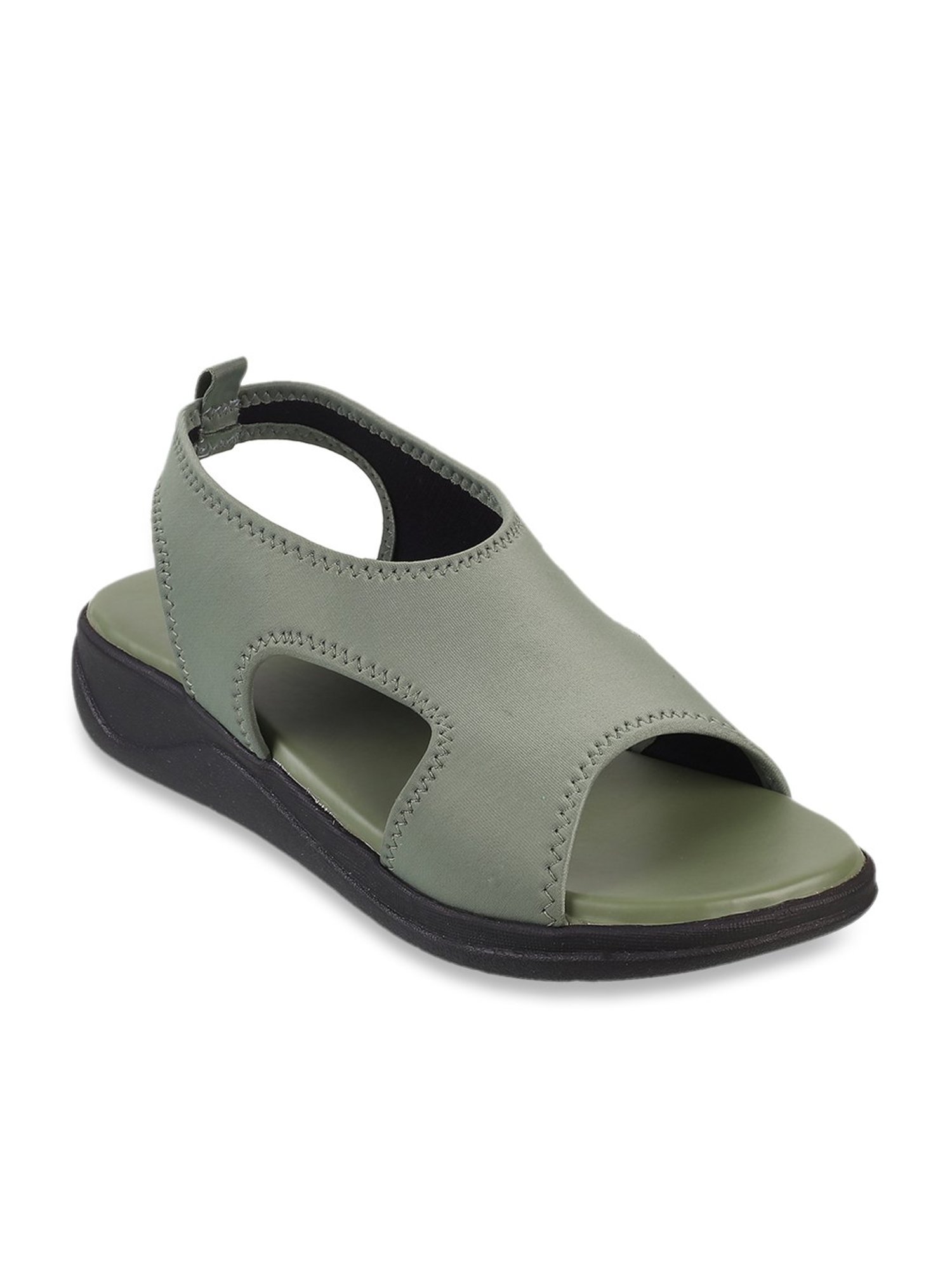 Walkway Women's Green Back Strap Wedges