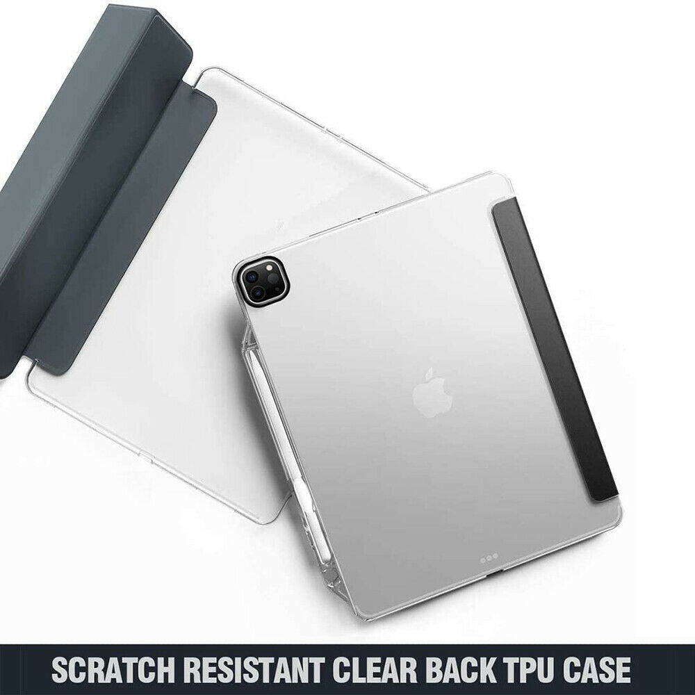 For iPad Pro 12.9" 4th Gen 2020/12.9" 3rd Gen 2018 Stand Smart Tablet Case Cover/Dark Blue