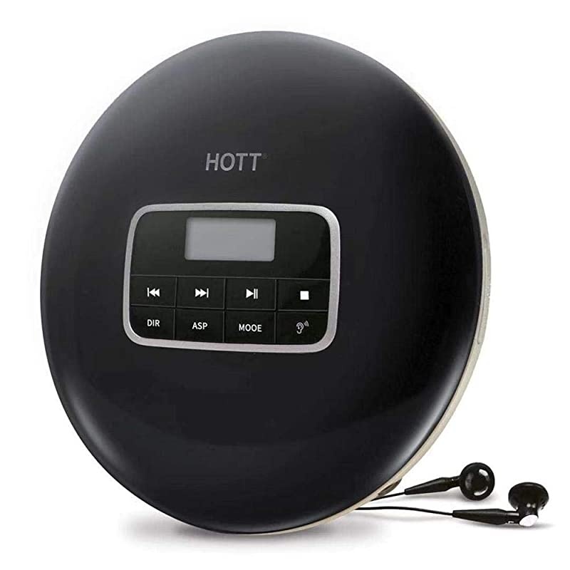 Portable CD Player HOTT Walkman CD Player LCD Display Anti-Skip Protection Shockproof Function Only Support 5 Formats CD CD-R CD-RW MP3 CD-DA WMA Audio Files Silver