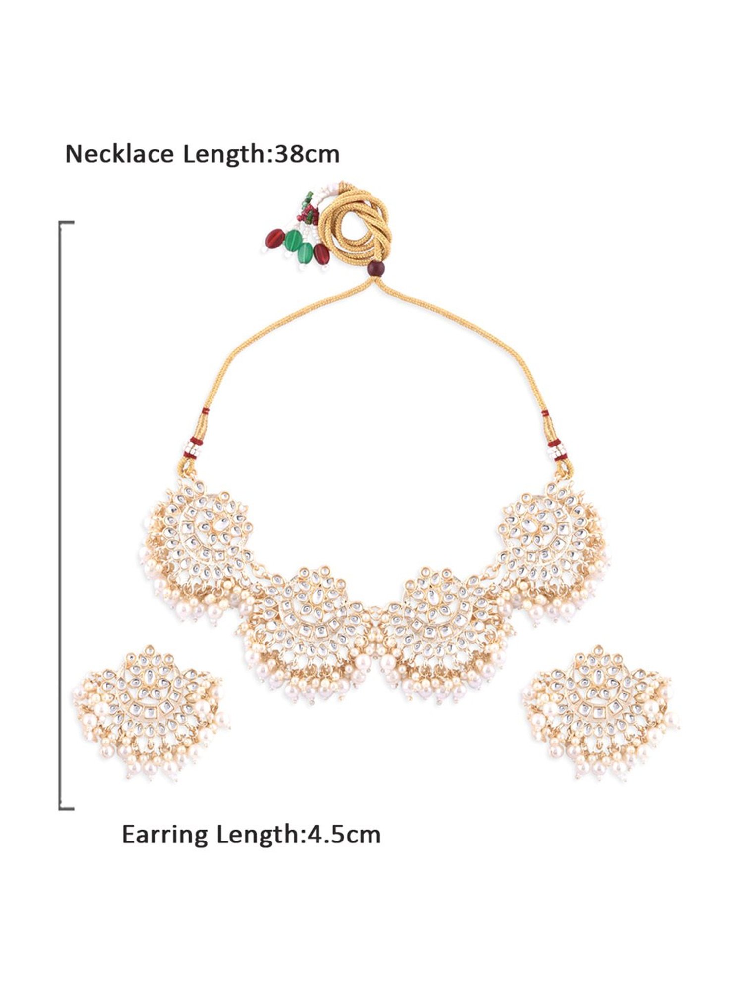 Fida Ethnic Indian Antique White Jewellery Set