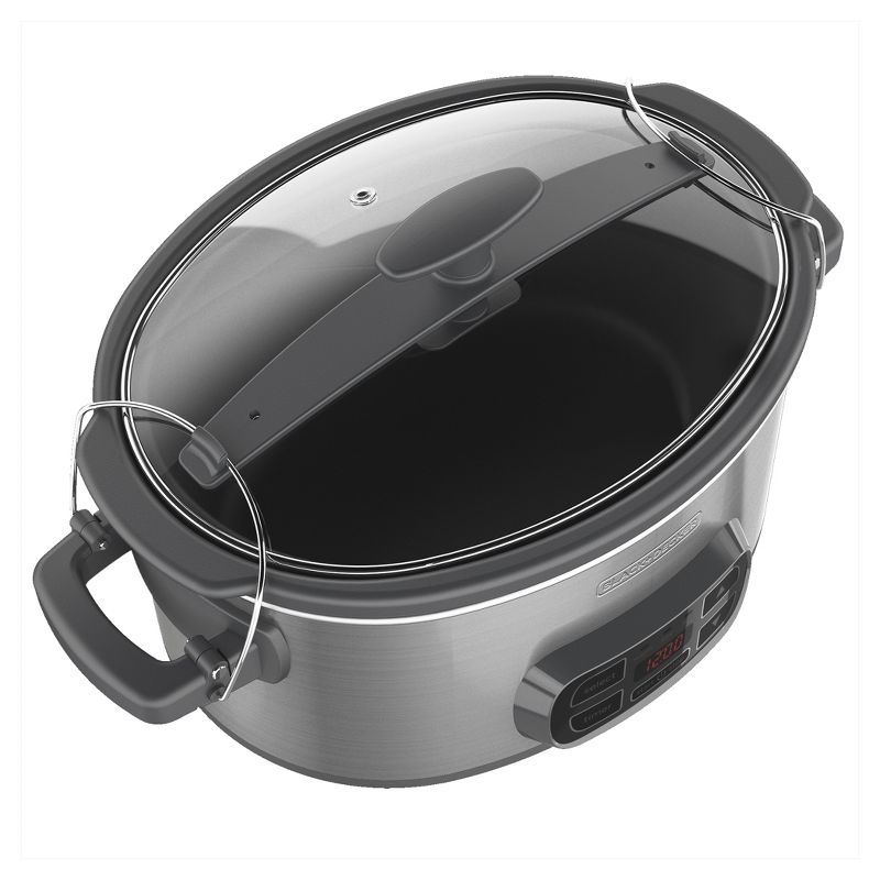 Crock-Pot SCCPVMC63SJ Multi Function Large 6 Quart Capacity 3-in-1 Home Food Cooker Convenient Kitchen Appliance, Stainless Steel