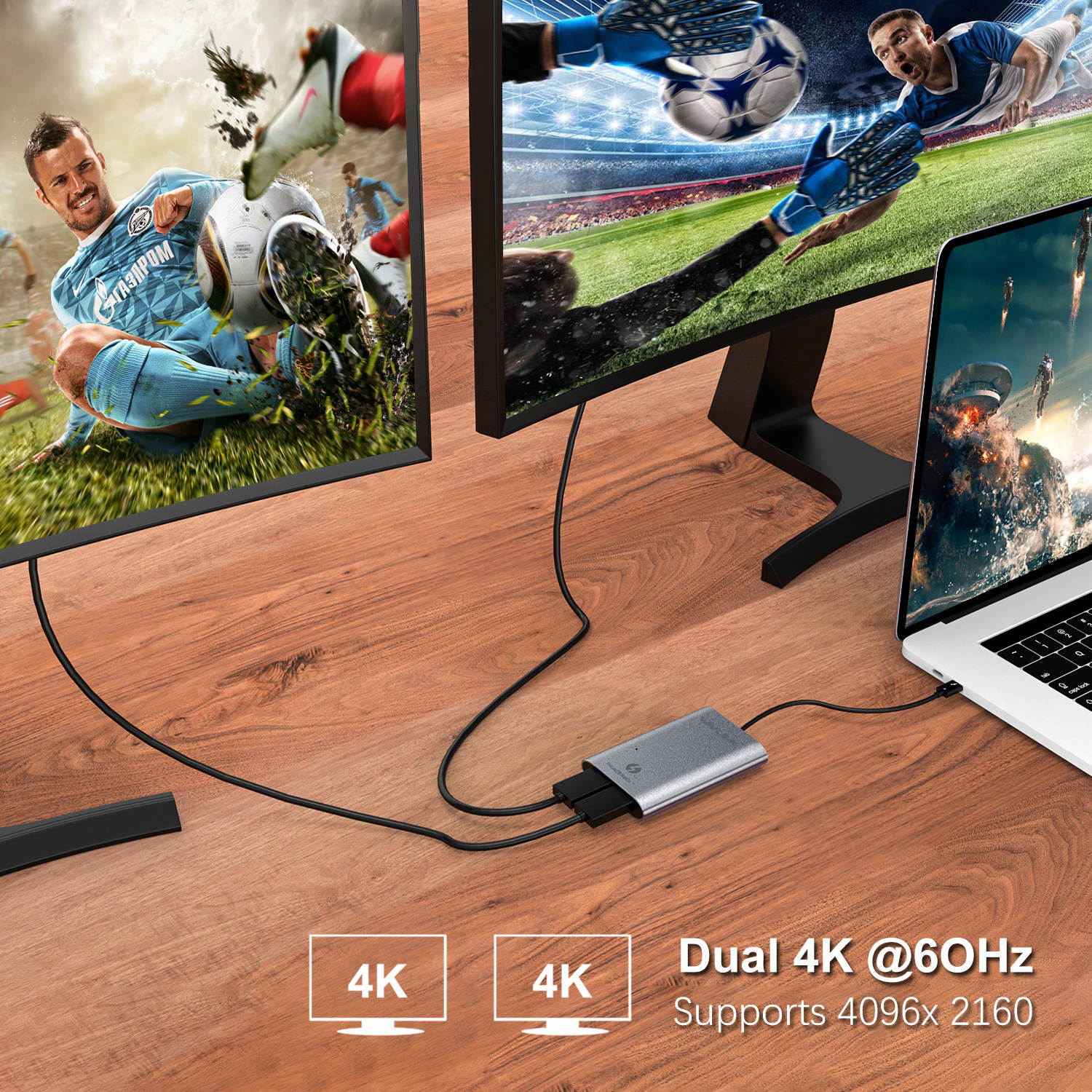 WAVLINK Thunderbolt 3 to Dual Displayport 1.4 Adapter,Single 8K@30Hz & Dual 4K@60Hz or FHD@144KHz Display for Mac & Windows More Efficient Home Office and Gaming, Plug and Play