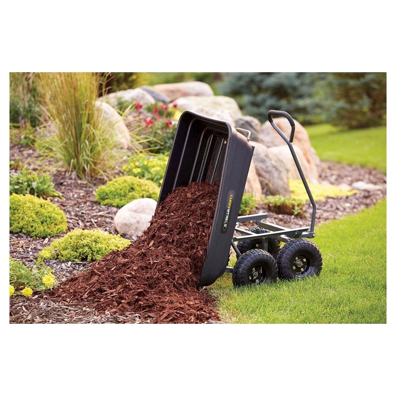 Gorilla Carts Poly Garden Dump Cart with Steel Frame and Pneumatic Tires Capacity