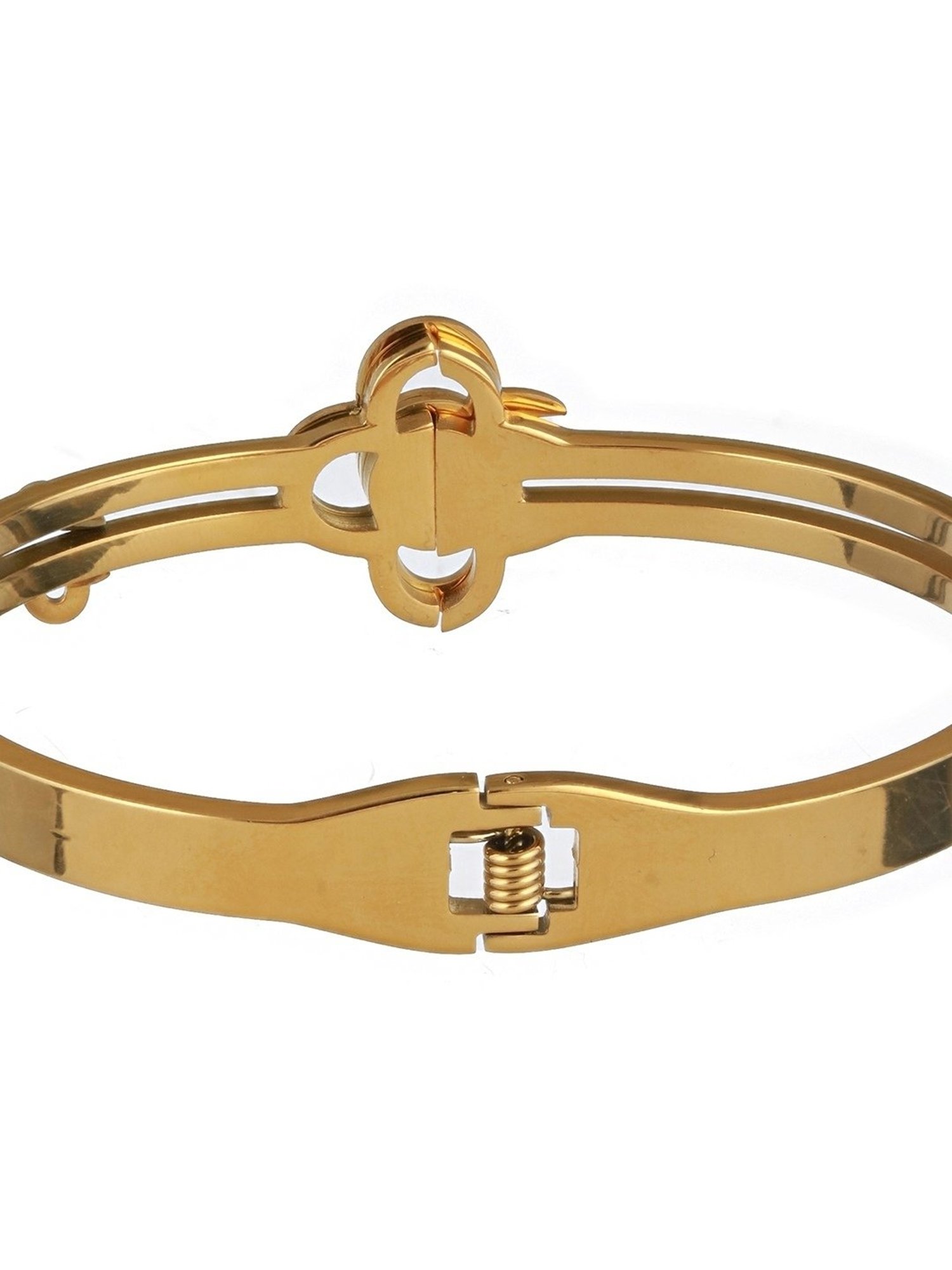 Prita by Priyaasi Floral Evil Eye Studded Gold-Plated Bracelet