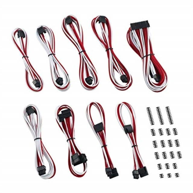 cablemod cseries modmesh classic cable kit for corsair axi/hxi/rm yellow label  white/red cmcsickitnkwrr