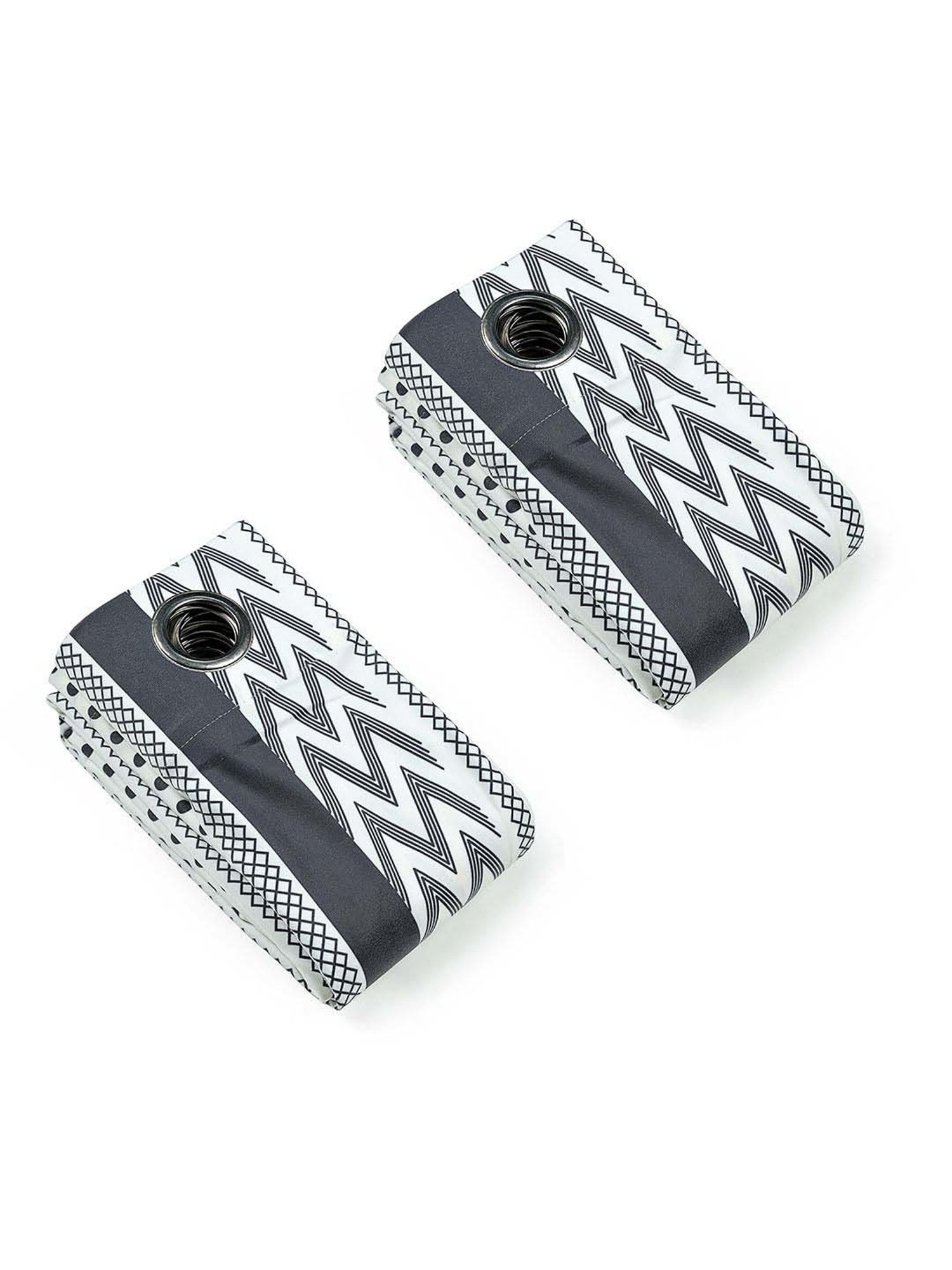 Saralhome Aveda Velvet Boho Print Door Curtain 2pc, Ivory. 4X7 Feet